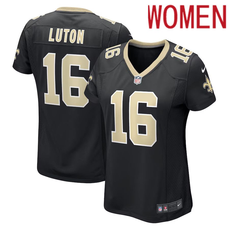 Women New Orleans Saints #16 Jake Luton Nike Black Game Player NFL Jersey